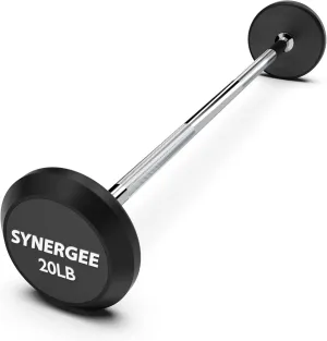 Synergee Fixed Barbell Pre Weighted Straight Steel Bar with Rubber Weights - Fixed Weight