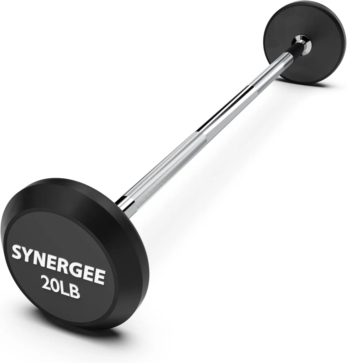 Synergee Fixed Barbell Pre Weighted Straight Steel Bar with Rubber Weights - Fixed Weight