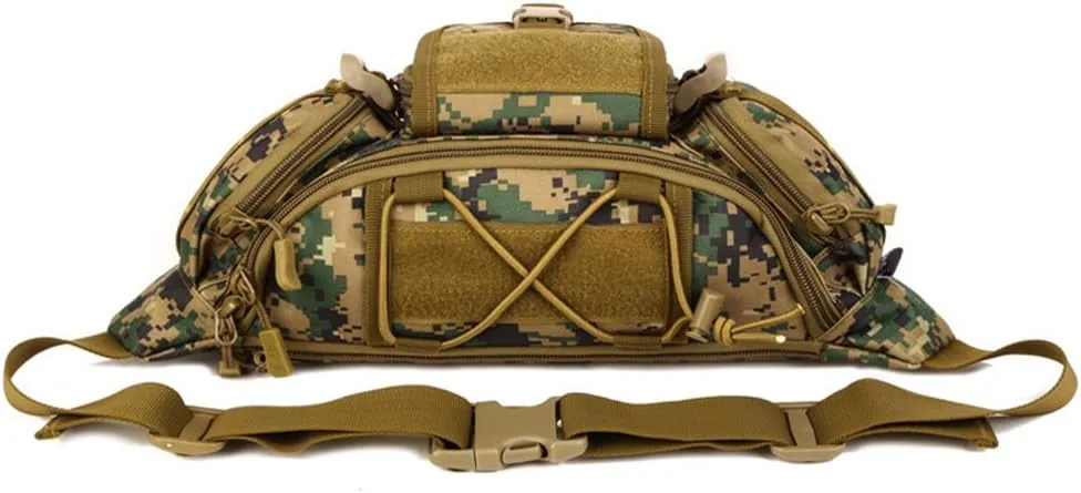 Tactical Waist Bag for Men Women Military Fanny Pack Outdoor Traveling Hiking Hunting Fishing Hip Bum Bag, Jungle Digital