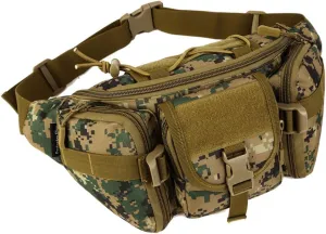 Tactical Waist Bag for Men Women Military Fanny Pack Outdoor Traveling Hiking Hunting Fishing Hip Bum Bag, Jungle Digital