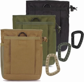 Tactical Molle Dump Pouch Utility Drawstring Magazine Recovery Ammo Bag Belt Pouches for Outdoor Sports Cycling Paintball Hunting Gear EDC Drop Bag