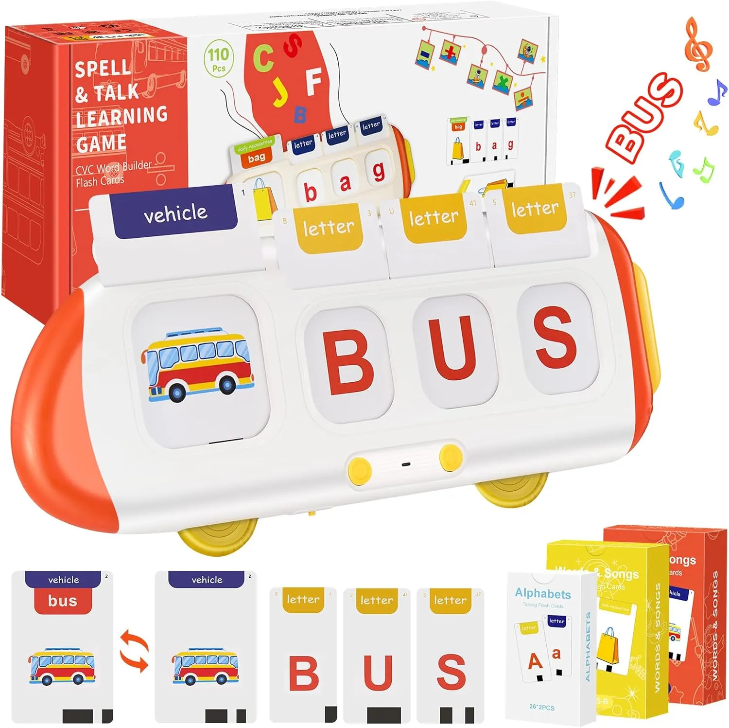 Talking Flash Cards for Toddlers | Montessori Toys | Educational Toys for 3 Year Old | Flash Cards for Toddlers 3-6 with Match and Spell Games | 220 Sight Word Flash Card Kindergarten