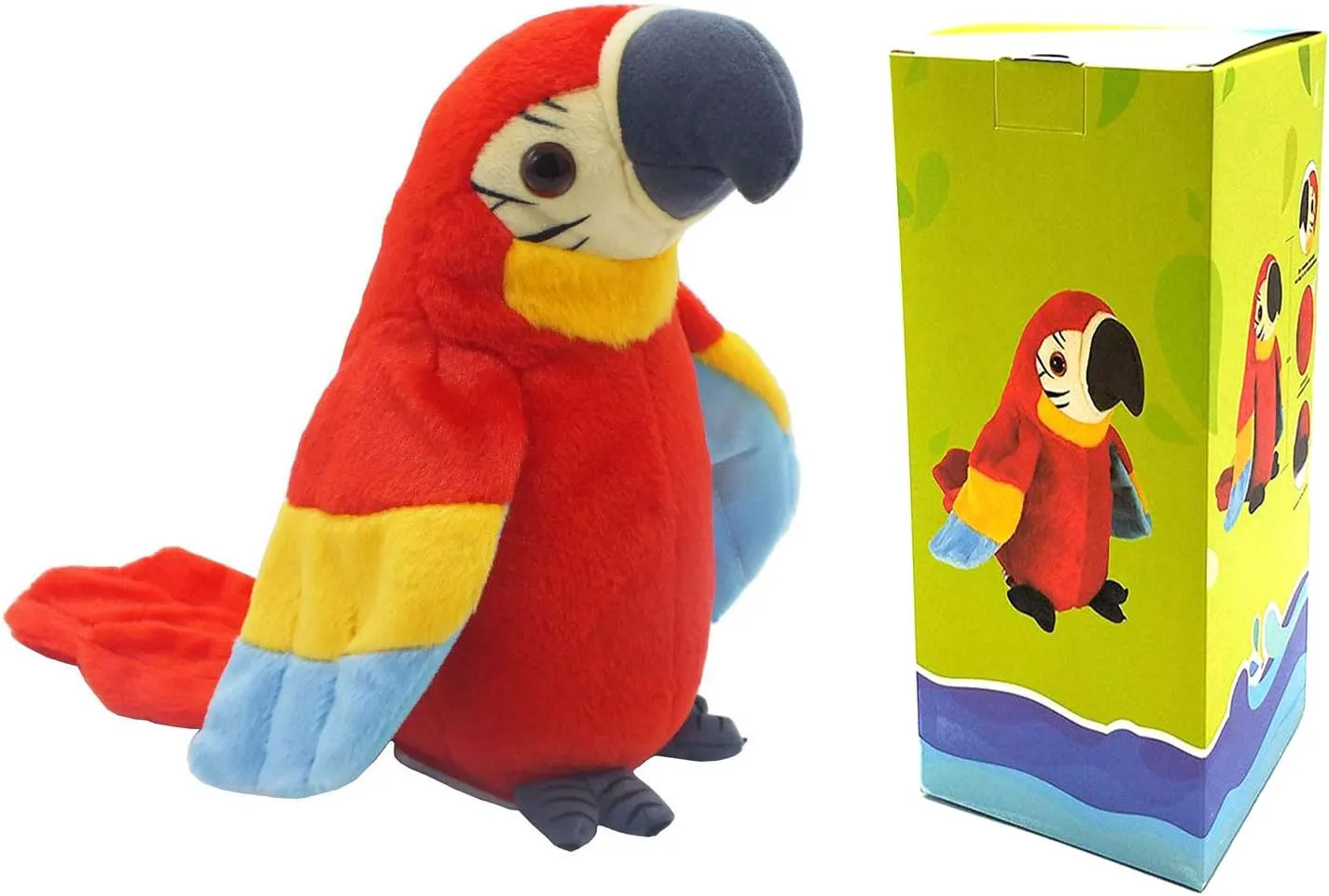 Talking Parrot Plush Toy, Repeat What You Say Funny Kids Stuffed Toys, Birthday Gift Kids Early Learning Animal Toy Electronic Toy