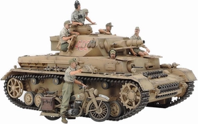 TAMIYA 1/35 German Tank Panzerkampfwagen IV Ausf.F & Motorcycle Set North Africa Limited Edition TAM25208