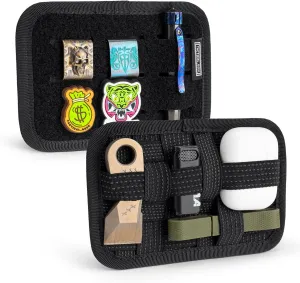 TCM2 Mini EDC Organizer Board, Anti-Slip Elastic Woven Board,Bag Insert Panel for Small Gear, Backpack Accessories for Everyday Necessary Gadget (Black)