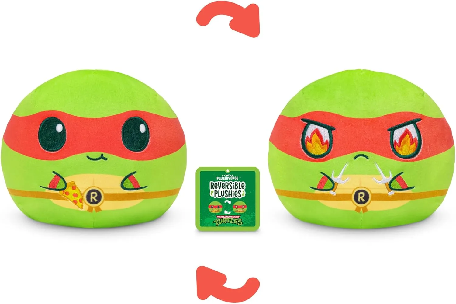 TeeTurtle Teenage Mutant Ninja Turtles 6" Reversible Plushie - Raphael - Cute Kawaii Soft Stuffed Animal