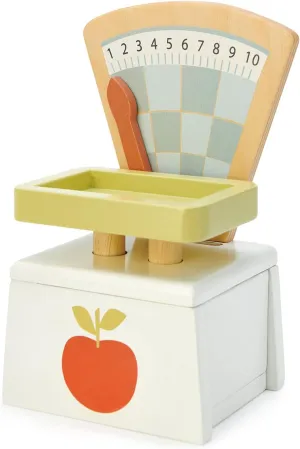 Tender Leaf Toys - Market Scale - Beautiful Grocery Weighing Scales Toy Set for Pretend Play for Kids 3 