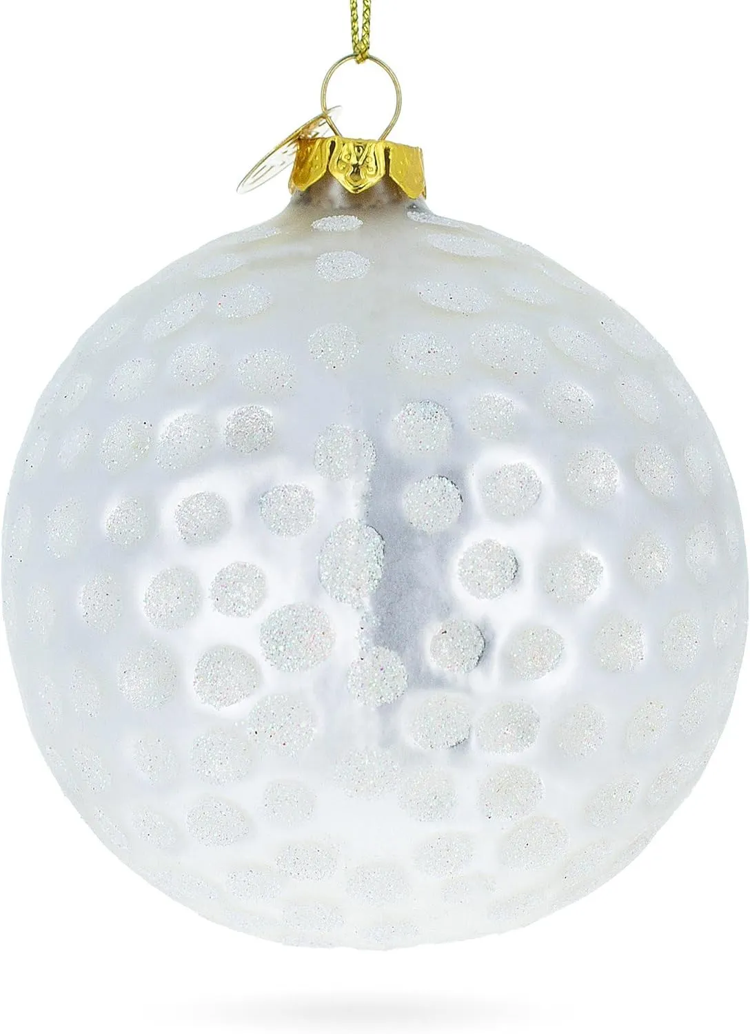 Textured Golf Ball Blown Glass Christmas Ornament