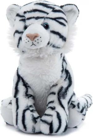 The Petting Zoo White Tiger Stuffed Animal Plushie, Gifts for Kids, Wild Onez Zoo Animals, White Tiger Plush Toy 12 inches