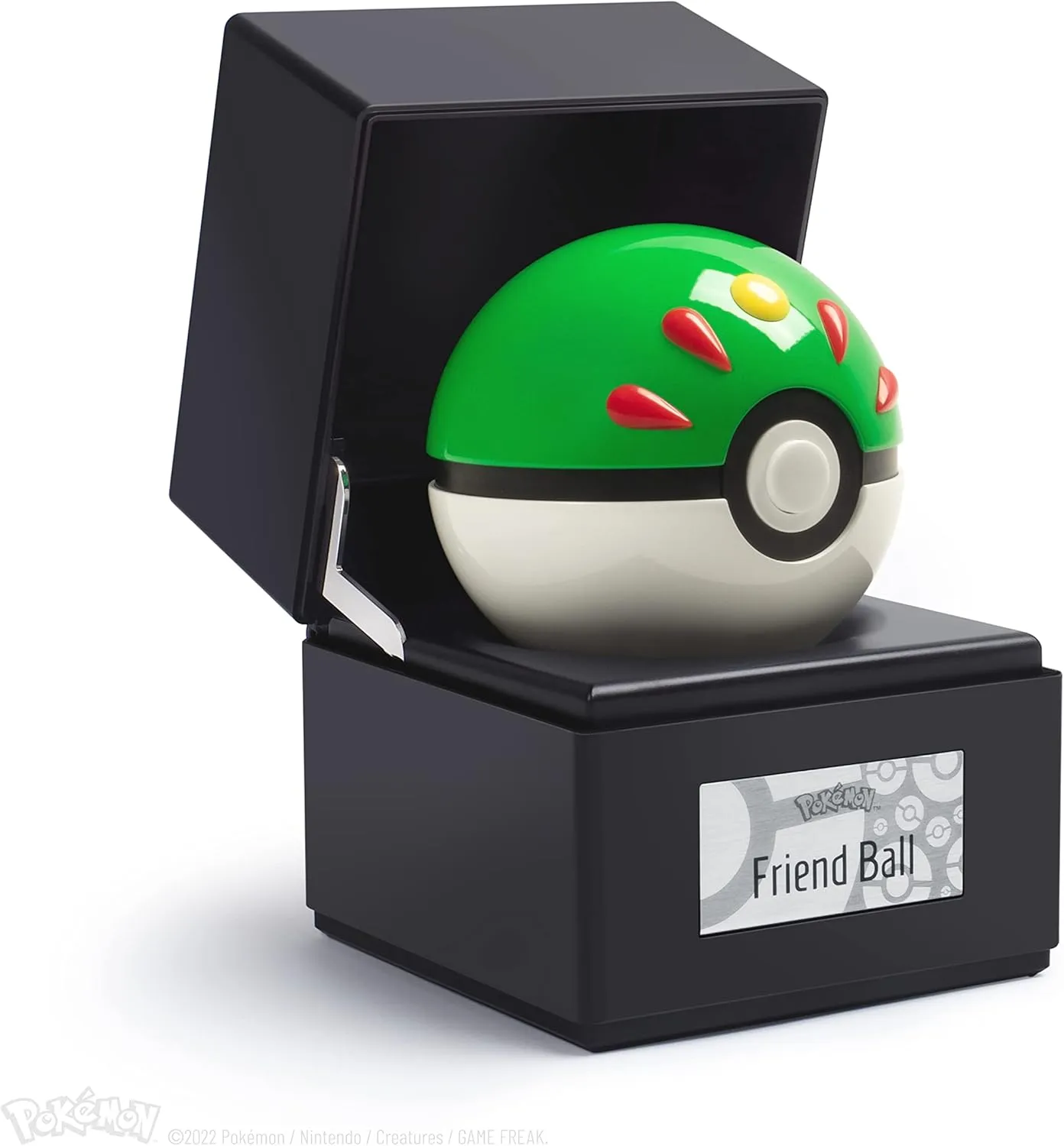 The Wand Company Original Poké Ball Authentic Replica - Realistic, Electronic, Die-Cast Poké Ball with Display Case Light Features – Officially Licensed by Pokémon