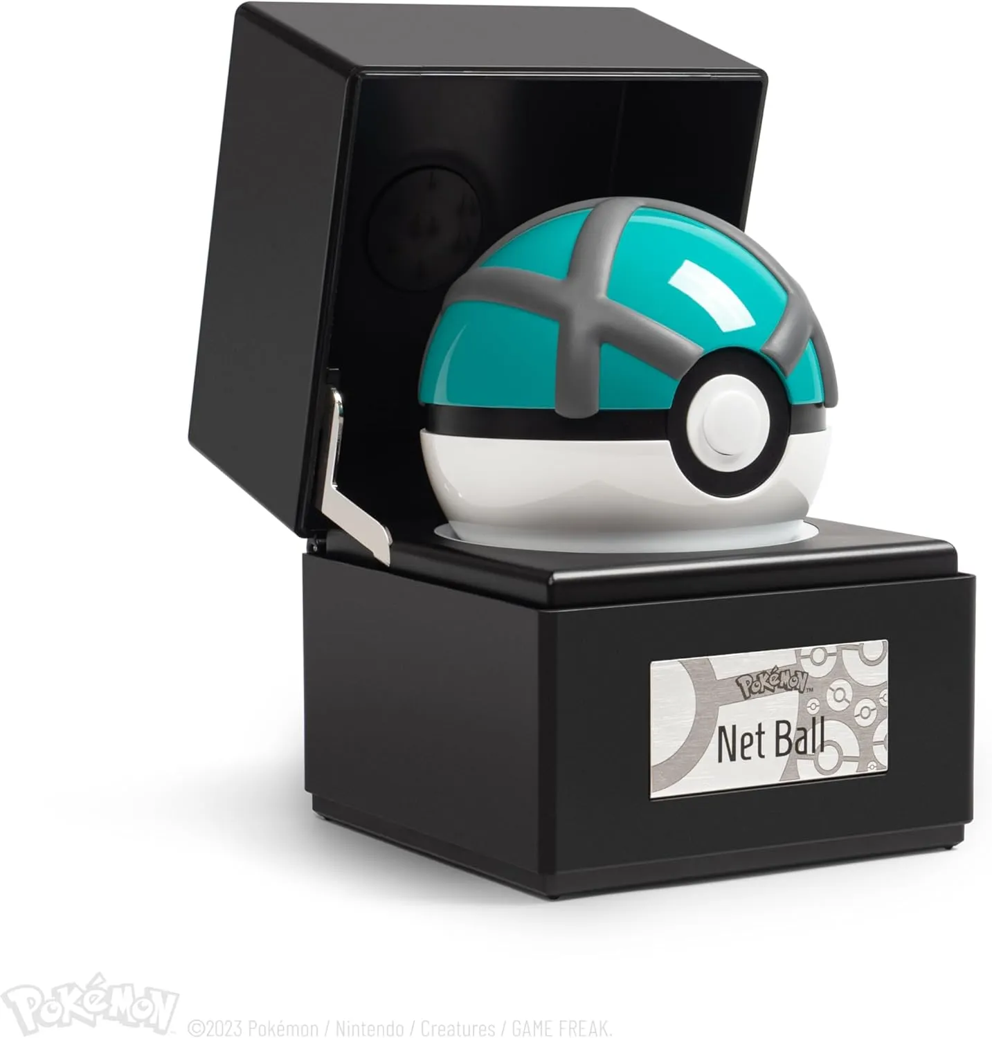 The Wand Company Original Poké Ball Authentic Replica - Realistic, Electronic, Die-Cast Poké Ball with Display Case Light Features – Officially Licensed by Pokémon