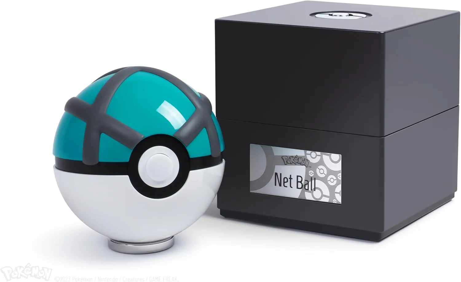 The Wand Company Original Poké Ball Authentic Replica - Realistic, Electronic, Die-Cast Poké Ball with Display Case Light Features – Officially Licensed by Pokémon