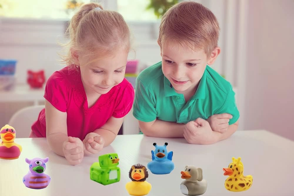 The Dreidel Company The Greatest Rubber Duck Assortment - Toy Duckies for Kids, Bath Birthday Gifts Baby Showers Classroom Incentives, Summer Beach and Pool Activity, 2" (Pack of 100)