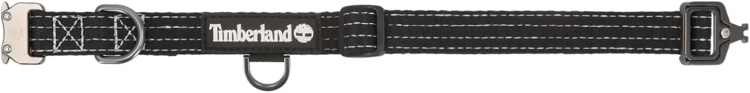 Timberland Adjustable Dog Collar, Tactical Heavy Duty Dog Collar, Reflective Quad Stitching for Visibility, Quick Release Metal Buckle, Small Medium Large Dogs (12” – 25” Neck)