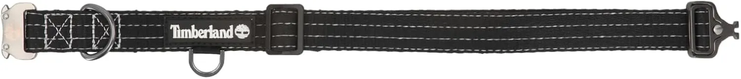Timberland Adjustable Dog Collar, Tactical Heavy Duty Dog Collar, Reflective Quad Stitching for Visibility, Quick Release Metal Buckle, Small Medium Large Dogs (12” – 25” Neck)
