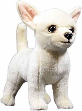 Tiny Heart Cute Chihuahua Stuffed Animal, Dog Plush Toy 10inch Puppy Super Soft Realistic Chihuahua Plush Home Decor Gifts for Kids Boys and Girls Simulation