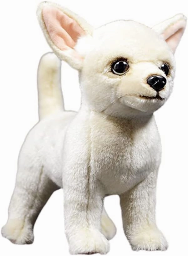 Tiny Heart Cute Chihuahua Stuffed Animal, Dog Plush Toy 10inch Puppy Super Soft Realistic Chihuahua Plush Home Decor Gifts for Kids Boys and Girls Simulation