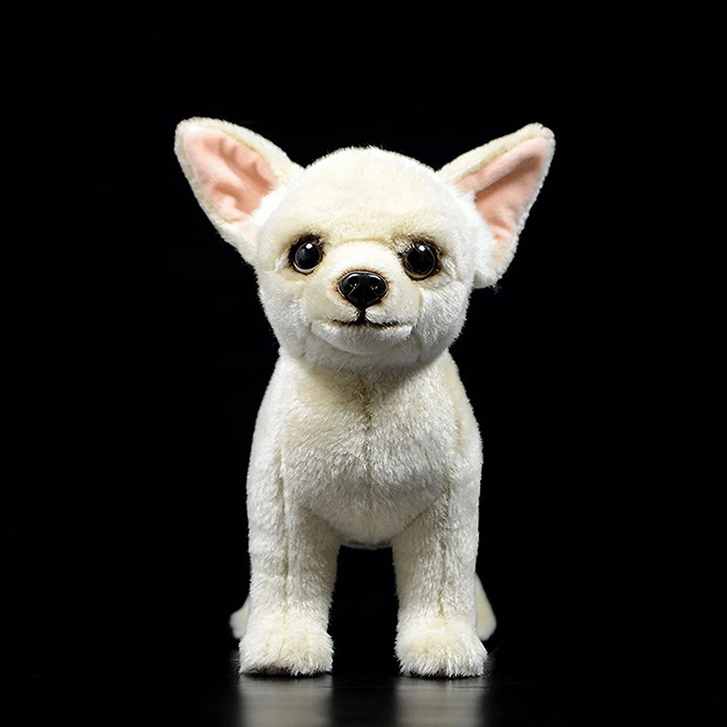 Tiny Heart Cute Chihuahua Stuffed Animal, Dog Plush Toy 10inch Puppy Super Soft Realistic Chihuahua Plush Home Decor Gifts for Kids Boys and Girls Simulation
