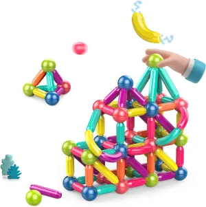 Toddler Magnetic Blocks,Magnetic Balls and Rods,Educational Magnet Building Blocks,Kids Montessori Toys for 3 4 5  Year Old Girls Boys,Learning Stem Preschool Toys For Toddlers 1-3 Year Old(36pcs)