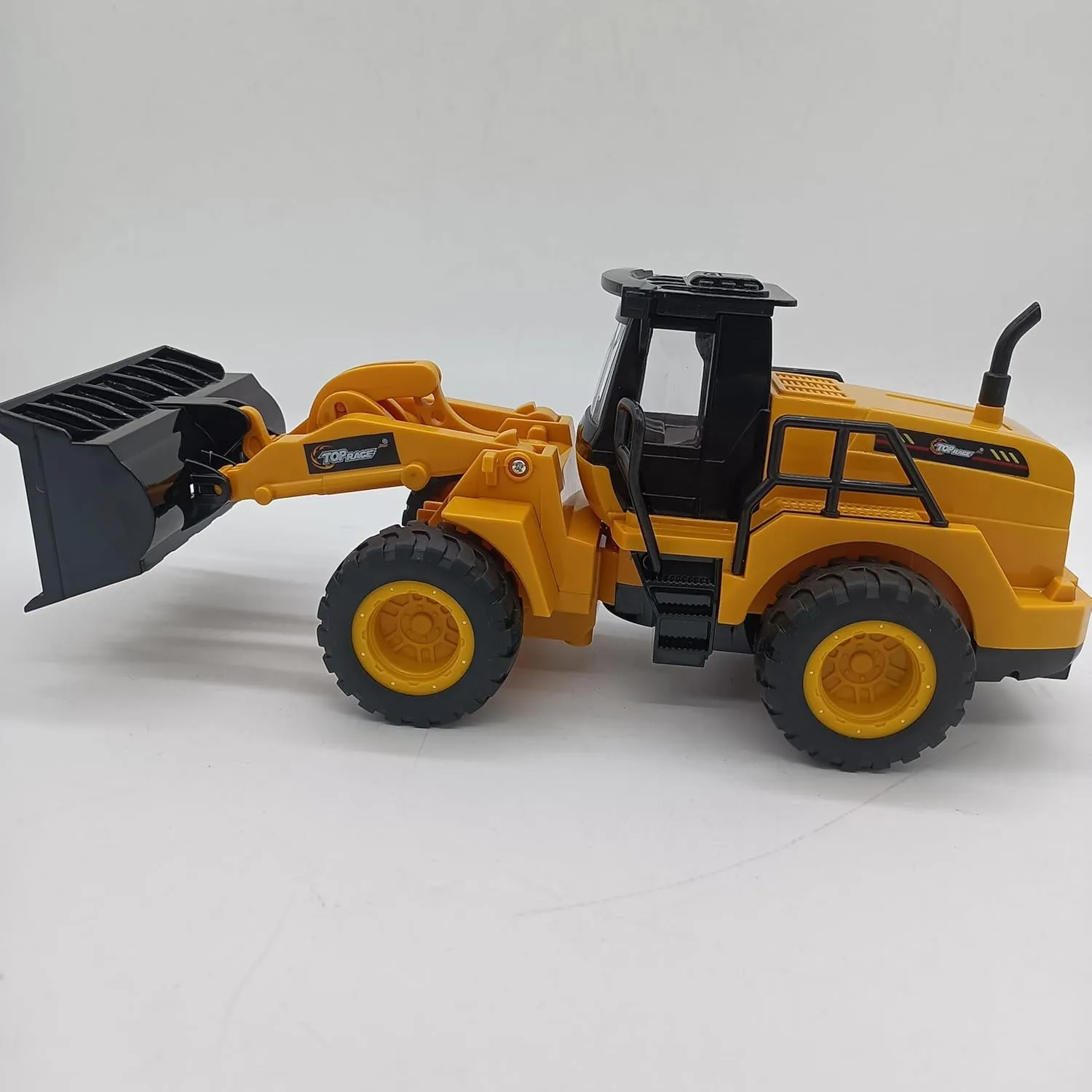 Top Race RC Front Loader Toy Truck - 8 Inch Remote Control Construction Vehicle for Kids - 5 Channel RC Loader Bulldozer - Fully Functional Sand Box Truck - Ideal for Kids 3  with Controller Included