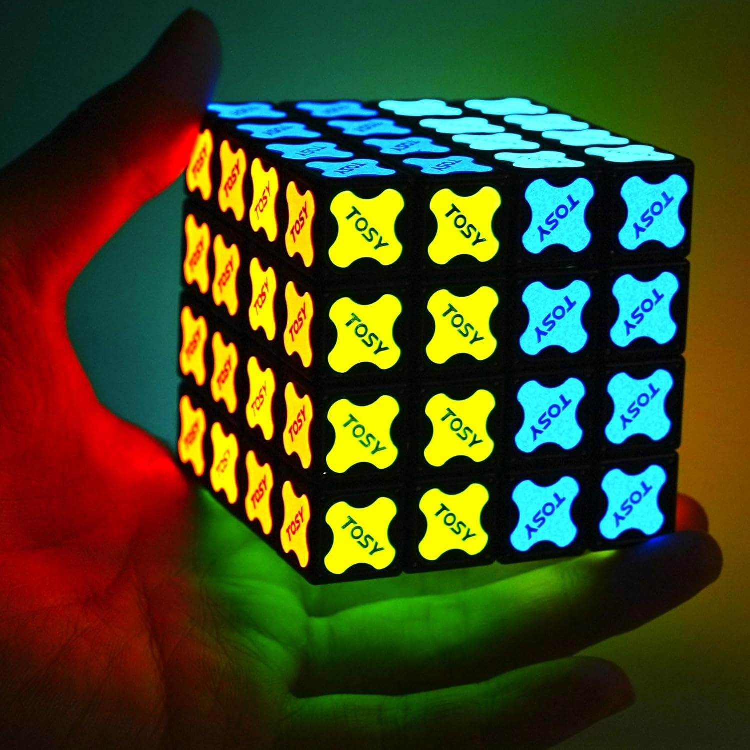 TOSY Magnet Cube 4x4 - 560 Magnets, 70 Blocks, 8 in 1 Toy: Puzzle Cube Game, Creative Building Blocks, Transformable Fidget Spinner, Infinity Cube, Magnet Tiles, UV Flashlight, Glowing STEAM Toy