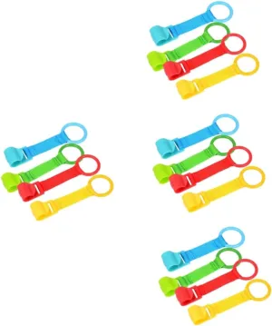 Totority 16pcs Pull up Rings Hanging Rings for Boy Girl and Toddlers Sturdy and Safe Stand up Support for Learning to to Attach to Cribs