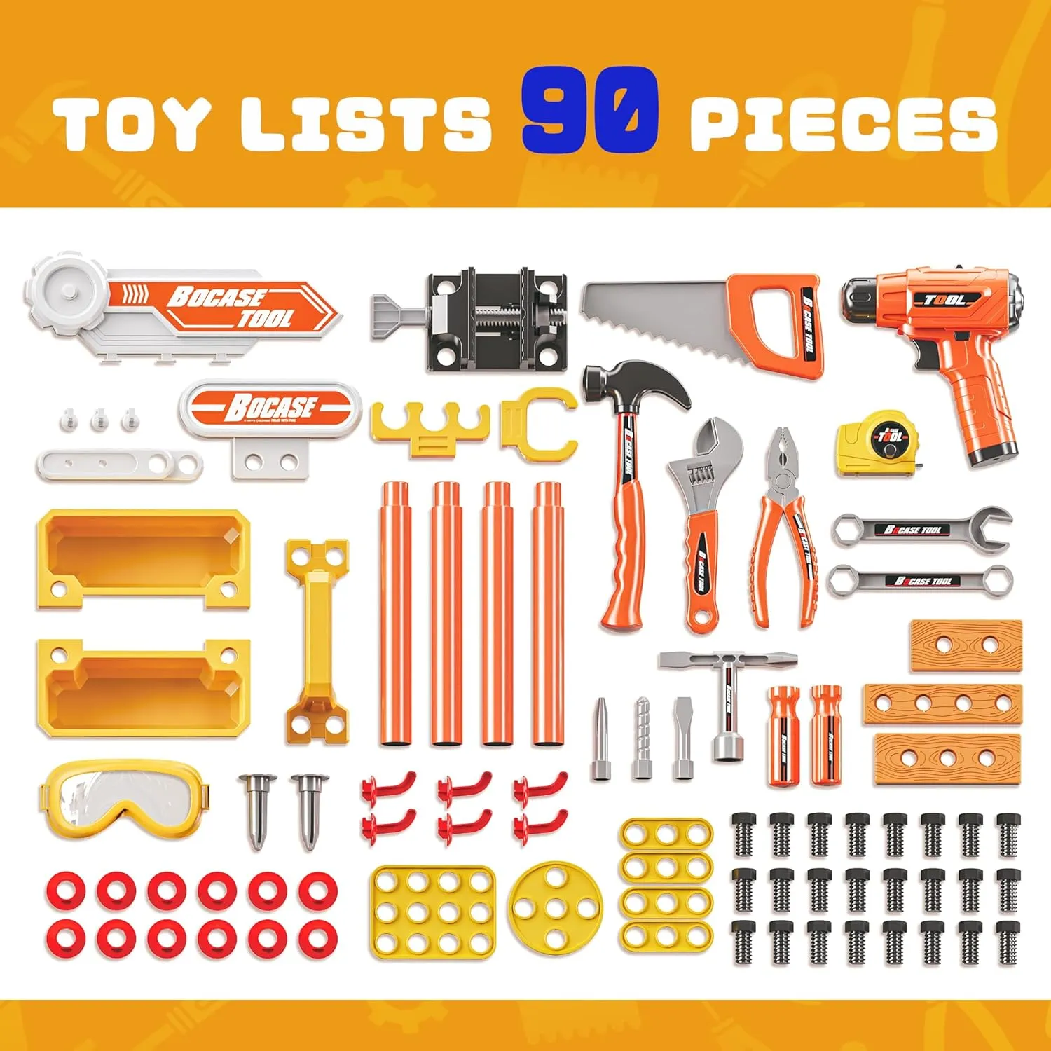 Toy Choi's Kids Tool Bench - 4 in 1 Kids Workbench with Electric Drill, Pretend Play Gift for Boys & Girls Age3-5 4-8