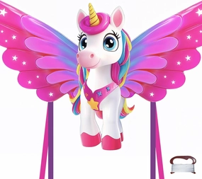 TOY Life Giant 48.4'' Unicorn Kites Easy to Fly for Kids Adults with 328.1 FT String, Beach Kite Outdoor Game Outside Toys Activity, Unicorn Toys for Girls, Gift for Girls Ages 4-8