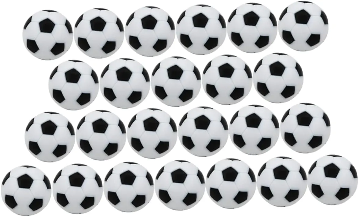TOYANDONA 32mm Miniature Soccer Game Balls Tabletop Footballs 24 Pack Design Easy Replacement for Old Balls
