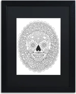 Trademark Fine Art ALI2811-B1620BMF Candy Skull by Hello Angel, 16x20-Inch, 16x20, Black Matte Frame
