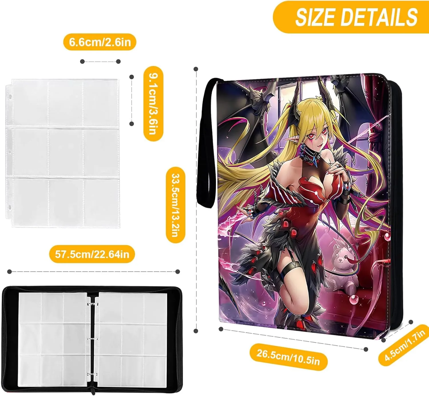 Trading Card Binder Fits 900 Cards Card Collector Album Holder,with 40 Removable Sleeves Toys Gifts for Boys Girls
