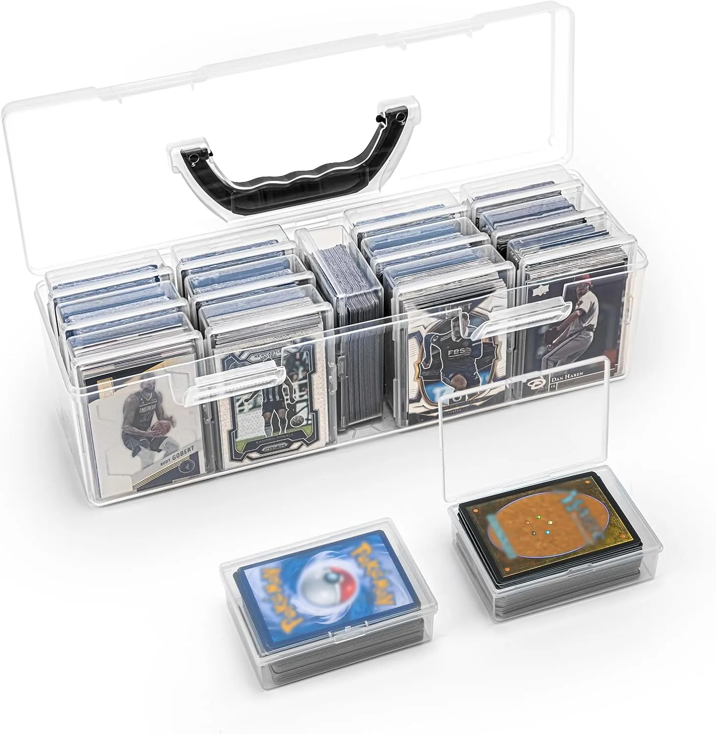 Trading Card Storage Box Set of 14, Plastic Card Box Large for 1000  Loose Cards, MTG Card Storage Box Fit for TCG, Magic Commander, Yugioh Cards, Sports card storage box, Playing Card Case