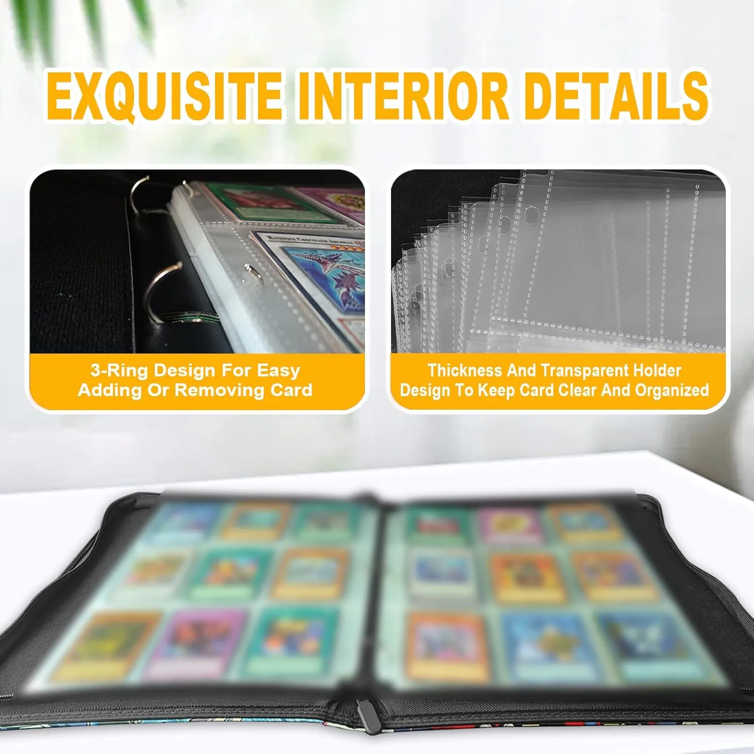 Trading YGO Card Binder, Fits 900 Cards Card Collector Album Holder,with 50 Removable Sleeves Toys Gifts for Boys Girls