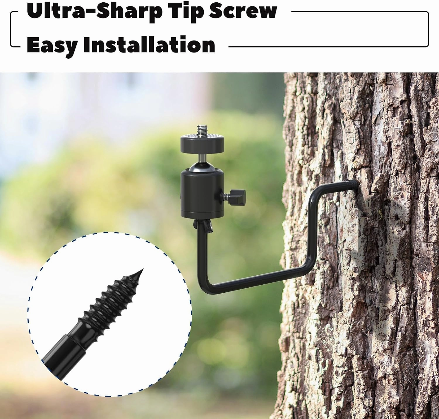 Trail Camera Tree Mount: 360 Degrees Adjustable Game Camera Mount with 1/4 inch Screw, Easy Installation & Compact Sturdy