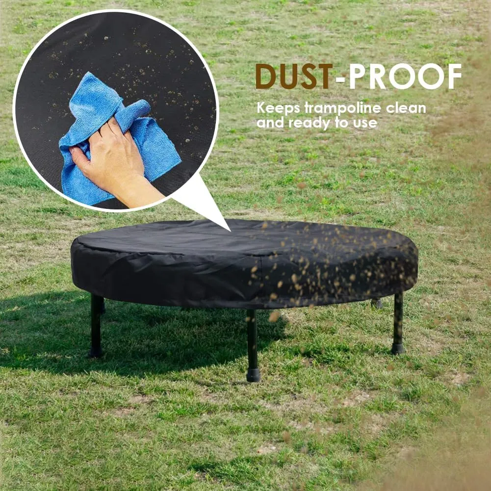 Trampoline Cover Mini Trampoline Cover Waterproof protective cover for Trampoline Indoor Outdoor Garden Rebounder (Not Spring Cover) (Black, 48"Dia x 4.3"H)