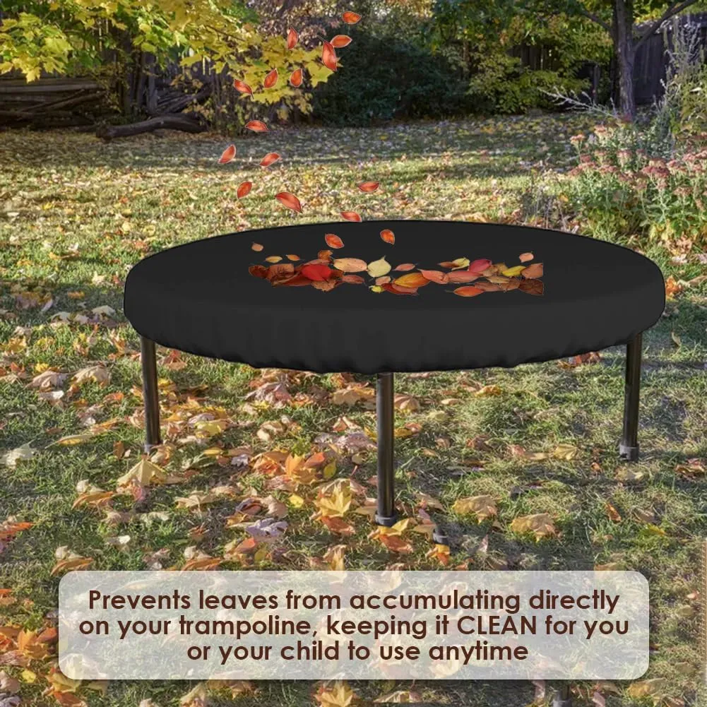 Trampoline Cover Mini Trampoline Cover Waterproof protective cover for Trampoline Indoor Outdoor Garden Rebounder (Not Spring Cover) (Black, 48"Dia x 4.3"H)