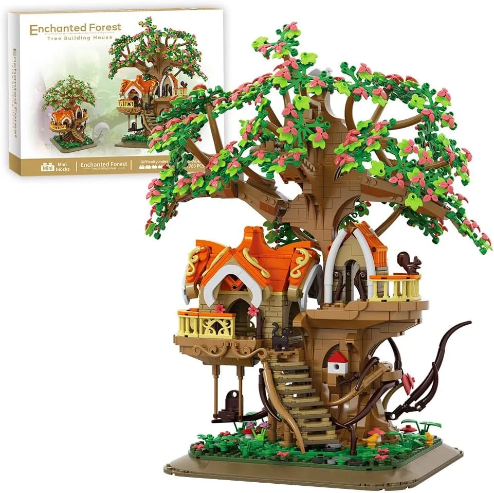 Tree Building Block Toy with LED Light, Mini Brick 1783pcs Building Set Gift for Adult Teen 14 