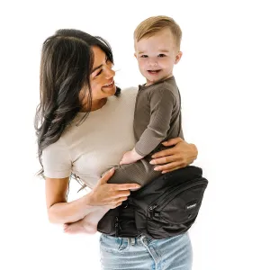 Tushbaby The Original Safety-Certified Hip Carrier for Babies & Toddlers: Machine Washable Child Waist Seat with Pocket Storage, As Seen on Shark Tank (23”-44” Waist, 0-3 yrs up to 45lbs) – Black