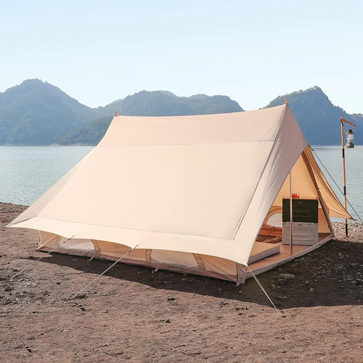 TXTC House Shape Tent Outdoor Tents for 4-6 Person Family Tents & Sun Shelter,Thick Canvas Tent Large Camping Tent, Portable with Carry Bag