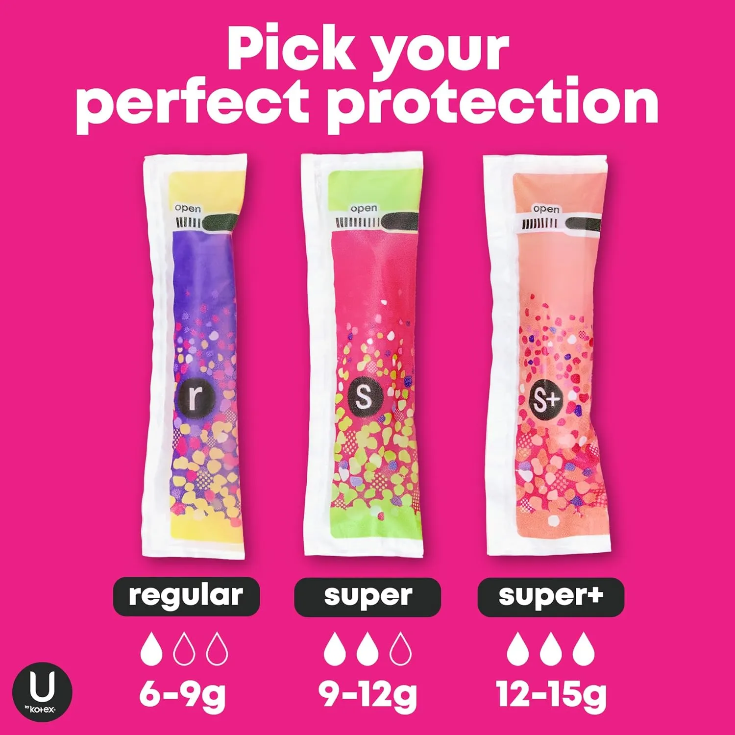 U by Kotex Click Multipack Tampons, Compact, Regular/Super Absorbency, Unscented, 180 Count (6 Packs of 30) (Packaging May Vary)
