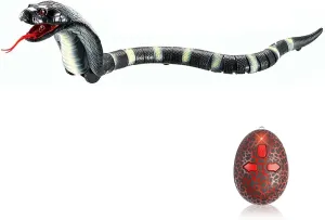 Ufurty Remote Control Snake Rechargeable Simulation RC Snake Toy 17" Long Fake Cobra Animal Trick Terrifying Mischief Toy for Kids Children