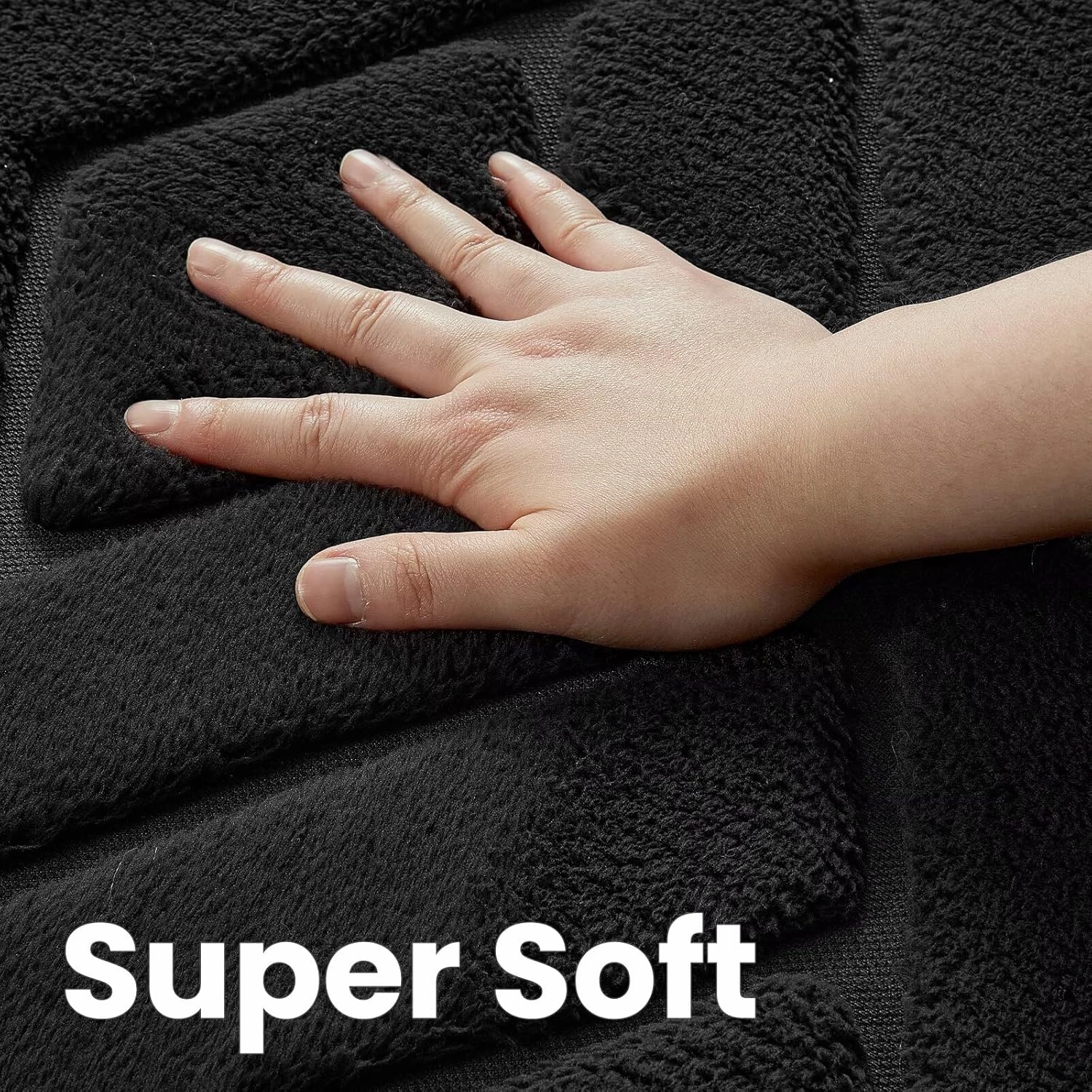 Ultra Soft Black Area Rug for Bedroom, 4x6 Modern Geometric Shag Rugs with Nonslip Backing for Living Room, Washable Fuzzy Carpet for Cozy Kids Room Nursery