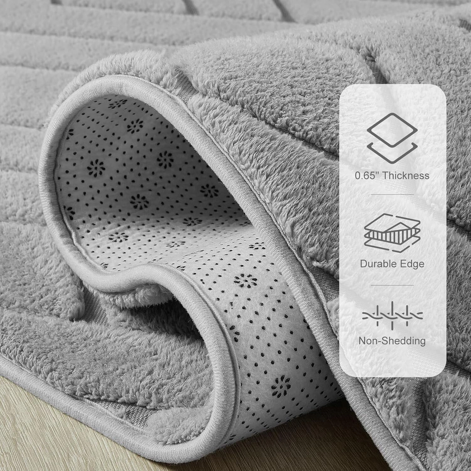 Ultra Soft Grey Area Rug for Bedroom, 4x6 Modern Geometric Shag Rugs with Nonslip Backing for Living Room, Washable Fuzzy Carpet for Cozy Kids Room Nursery