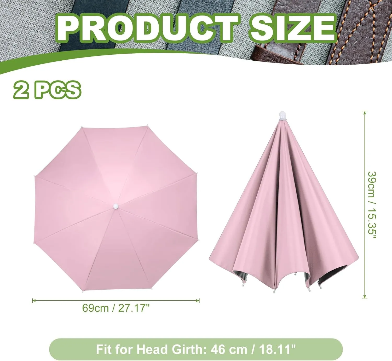 Umbrella Hat, Fishing Hat Hands Free Waterproof Adjustable Sun Rain Cap Hat with Elastic Band Fit for Camping