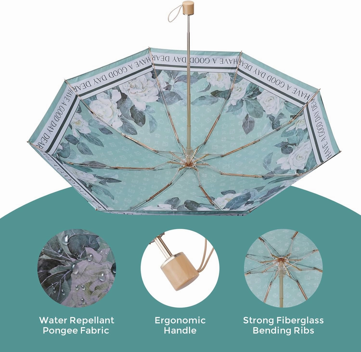 Umbrella Windproof Travel Umbrellas for Rain - Easy Auto Open Close, Durable & Compact Umbrella, Strong Metal Frame, Windproof and Waterproof Umbrella for Travel