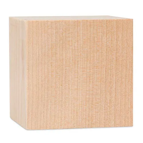 Unfinished Wood Cubes 2-1/2 inch, Pack of 4 Large Wooden Cubes for Wood Blocks Crafts and Decor, by Woodpeckers