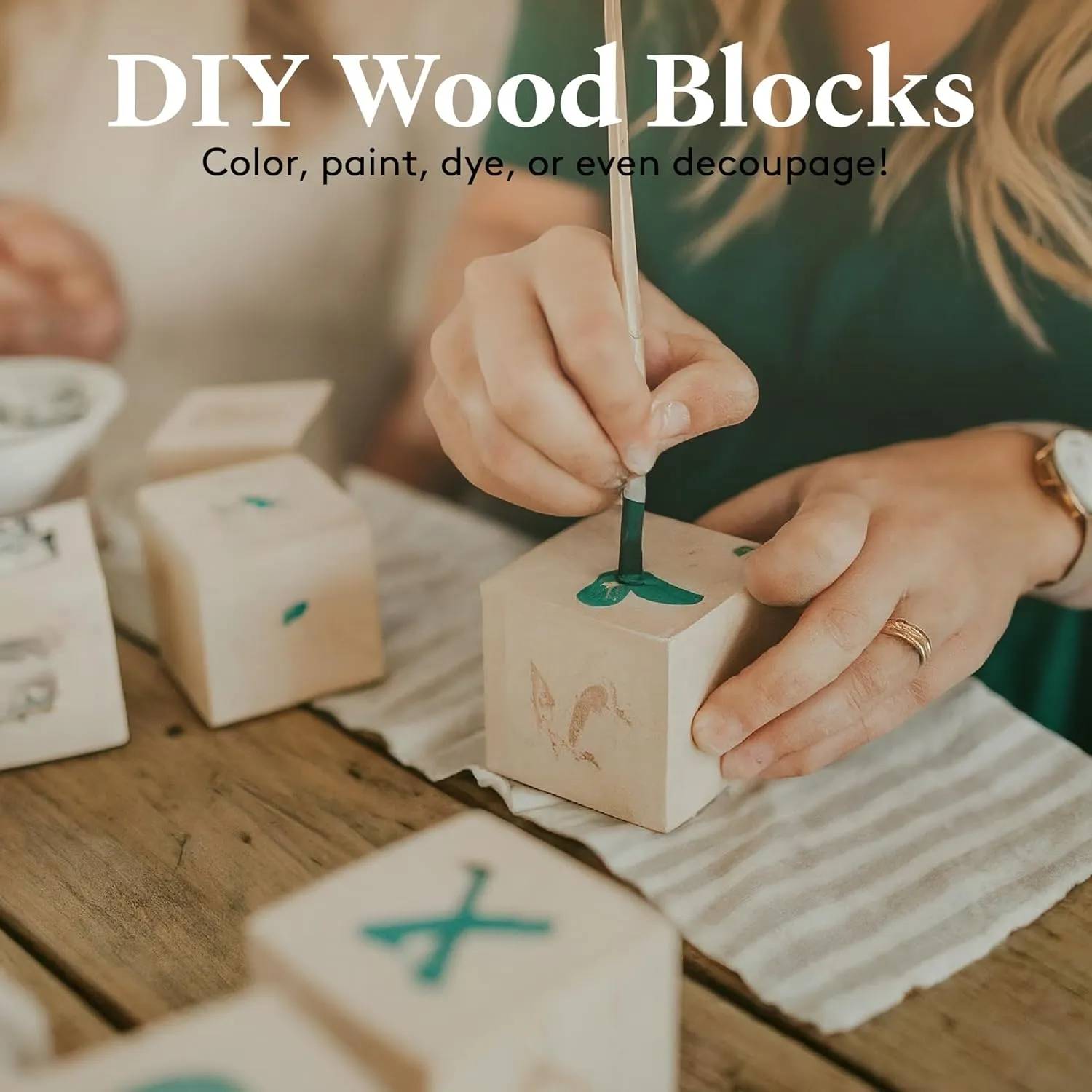 Unfinished Wood Cubes 2-inch, Pack of 100 Large Wooden Cubes for Wood Blocks Crafts and Decor, by Woodpeckers