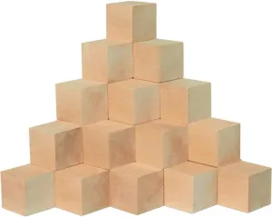 Unfinished Wood Cubes 2-inch, Pack of 100 Large Wooden Cubes for Wood Blocks Crafts and Decor, by Woodpeckers