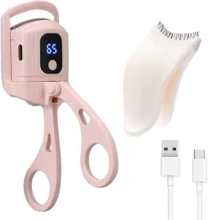 UNiMart Heated Eyelash Curler, Rechargeable Electric Eyelash Curlers, Long-Lasting Heated Lash Curler with Fast Warm-Up, LCD Temperature Display 65°C/75°C/85°C, Come with False Lash Applicator Tool