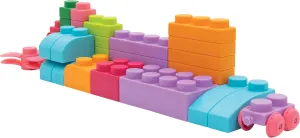 UNiPLAY Plus Soft Building Blocks — Creativity Toy, Educational Play, Cognitive Development, Early Learning Stacking Blocks for Infants and Toddlers, Pink (42-Piece Set)